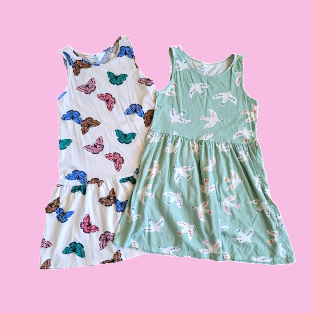 H&M Girls' Allover Print Everyday Tank Dresses Bundle 8/10Y